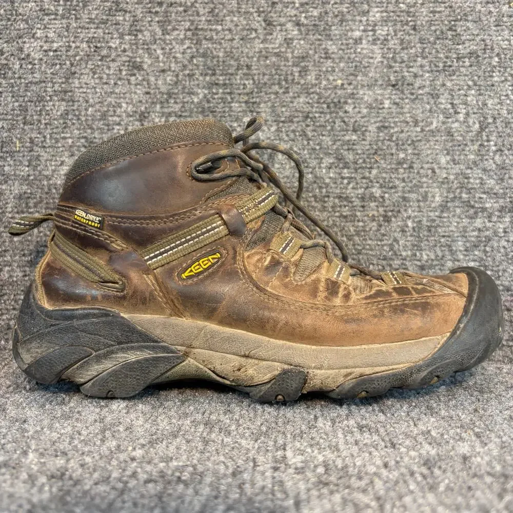 Keen Brown Leather Waterproof Hiking Trail Boots Sneakers Men Size 8.5